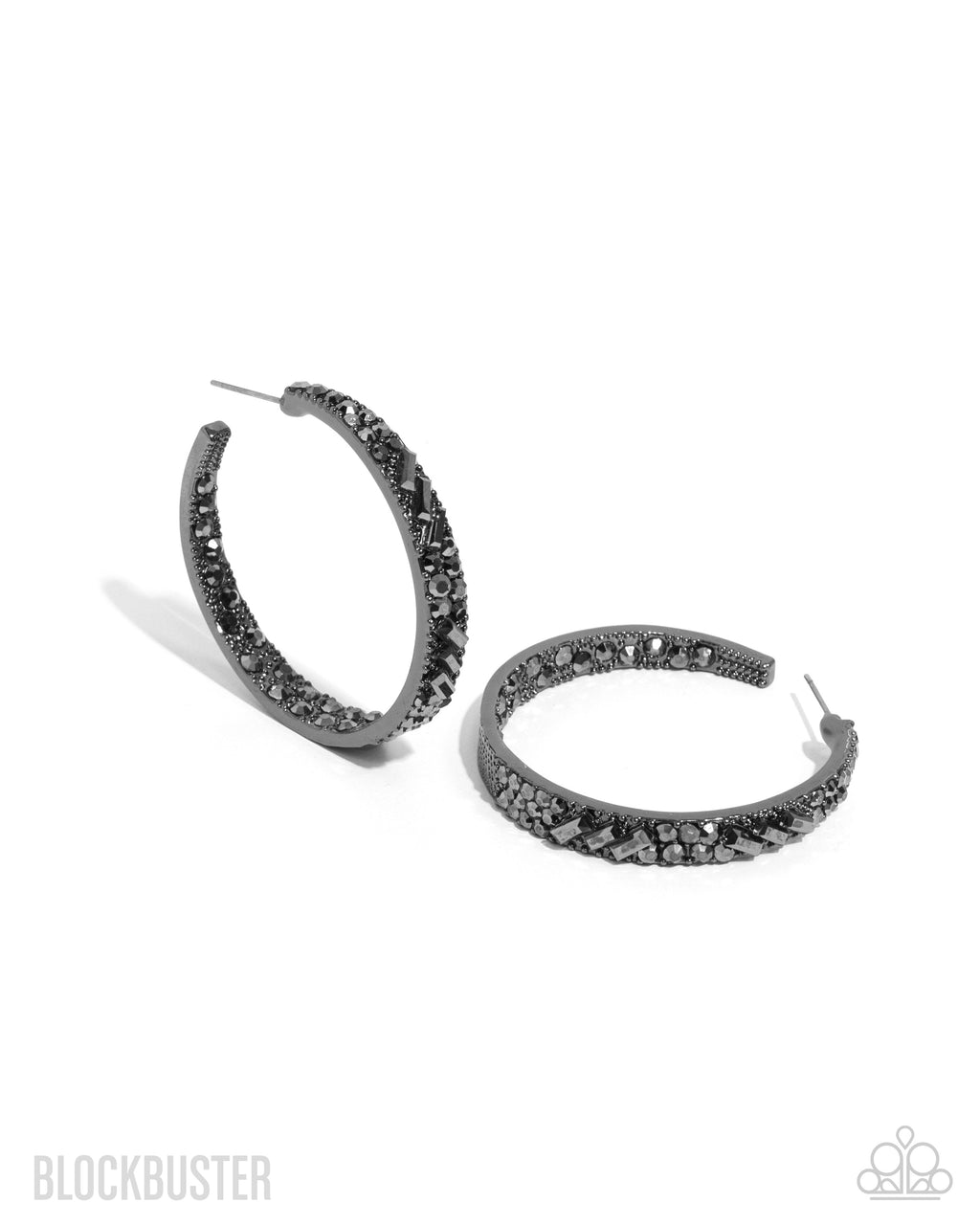 Paparazzi Accessories - GLITZY By Association - Black - Post Back Earrings