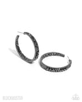 Paparazzi Accessories - GLITZY By Association - Black - Post Back Earrings