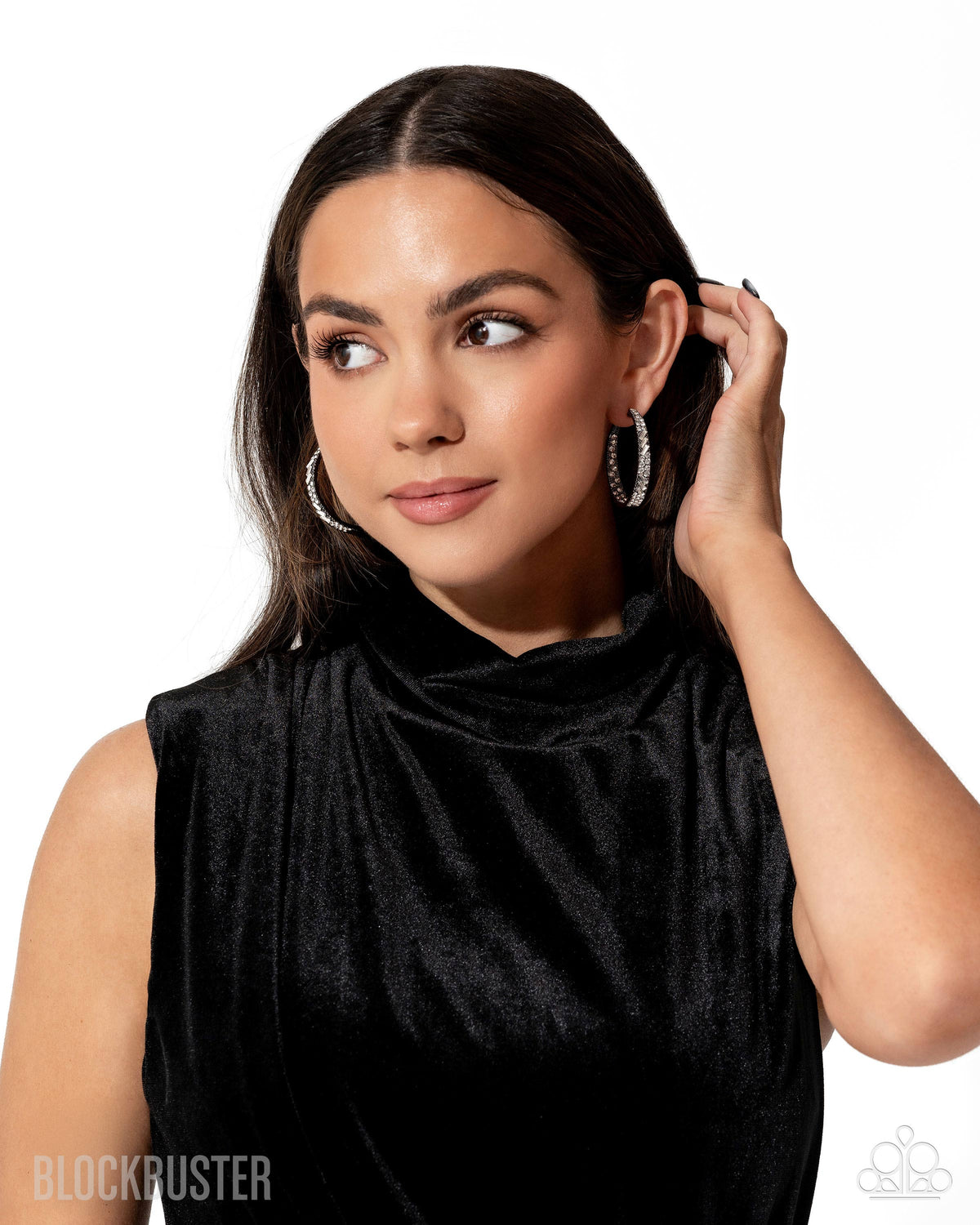 Paparazzi Accessories - GLITZY By Association - Gunmetal - Hoop Post Back Earrings