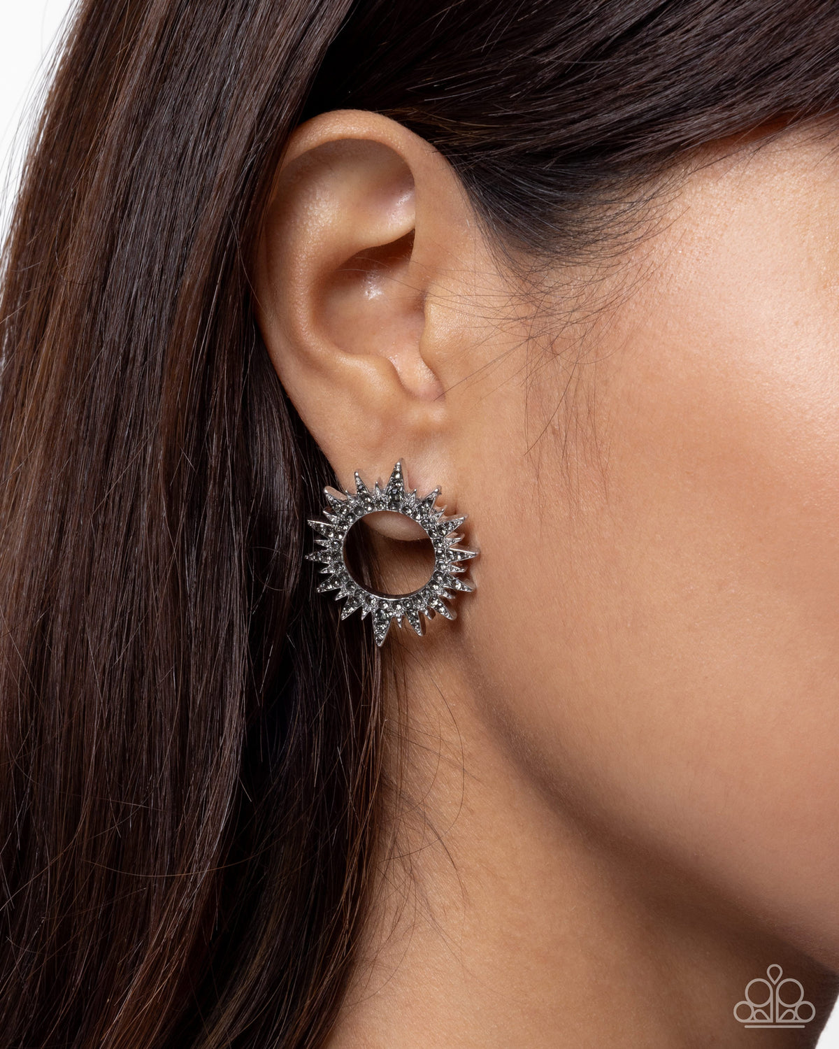 Paparazzi - Stellar Stealth - Silver - Post back earrings